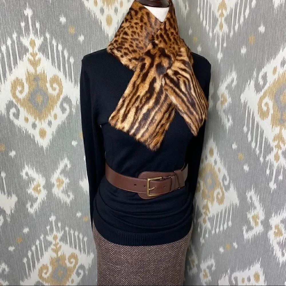 Ralph Lauren Cashmere Herringbone Pencil Skirt